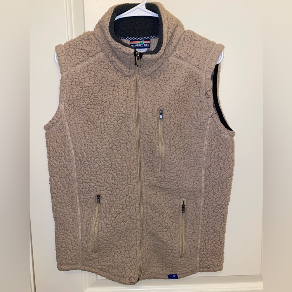 Properly Tied YXL fleece tan vest